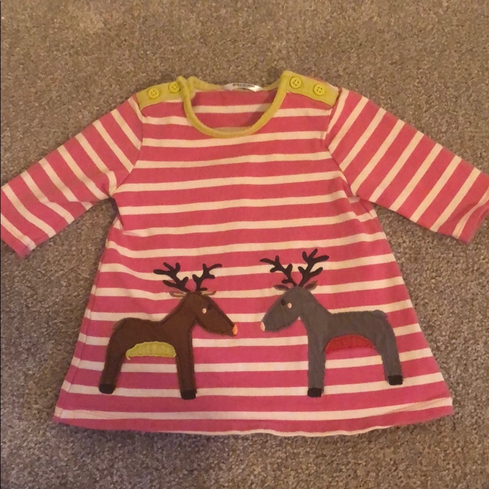 Baby Boden 0-3m appliqué cotton striped dress